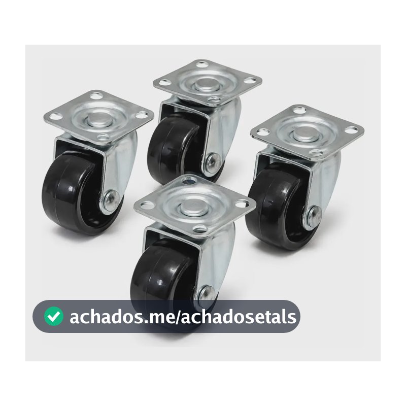 Kit 4 Rodinha Giratória Móveis Rodízio Roda Silicone Gel