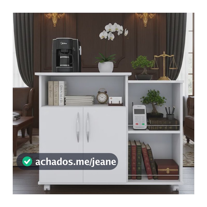 Armário Fruteira Com Rodinhas E 2 Portas Branco Branco