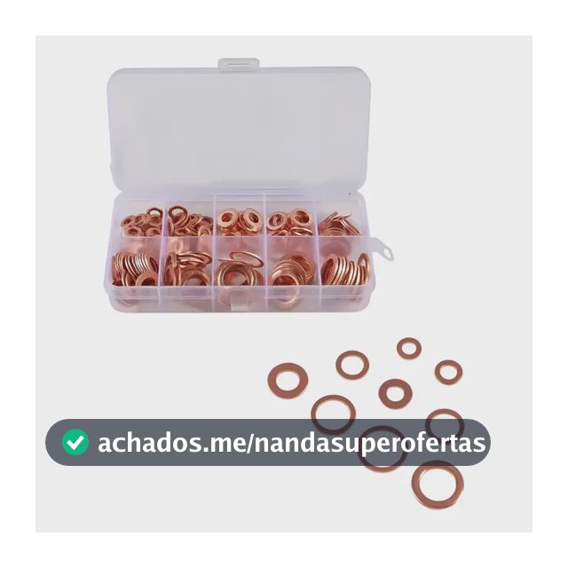 Kit 100 Arruelas De Cobre M4 M5 M6 M8 M10 M12 M14 7 Tamanhos