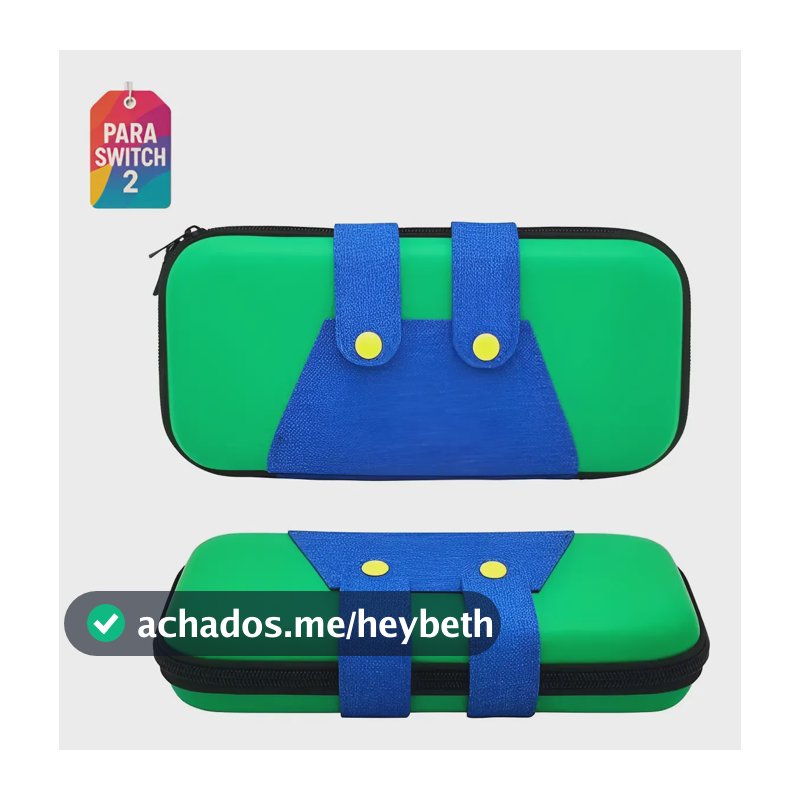 Estojo Nintendo Switch 2 Luigi Verde Case Bolsa De Mão Ns2