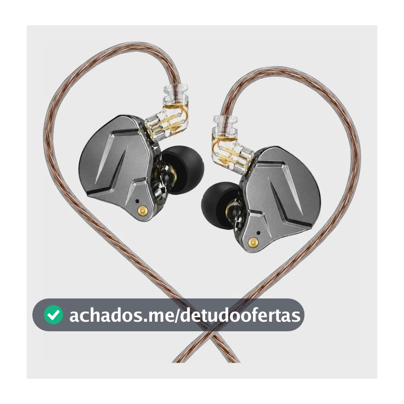Fone De Ouvido In-ear Kz Zsn Pro Retorno Palco Dj Sem Mic Cinza(gray)