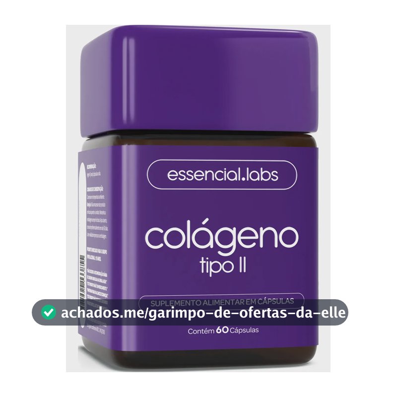 COLÁGENO TIPO 2 com 45mg - Fórmula Exclusiva com Máxima Concentração e Biodisponibilidade - 60 Cápsulas