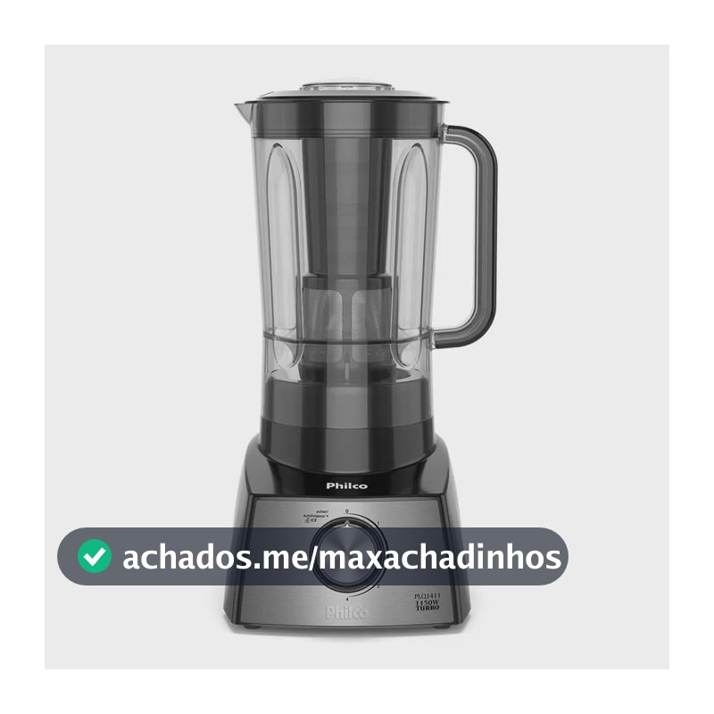 Liquidificador Plq1411p 4 Velocidades 2,7l 1150w Philco Preto 220v