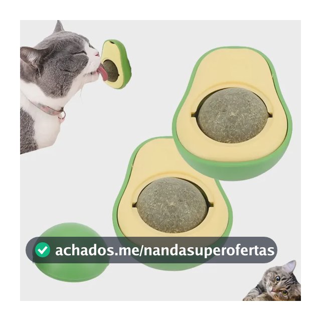 Kit 2 Brinquedo Para Gato Com Catnip Erva Gato Abacate Bola Verde