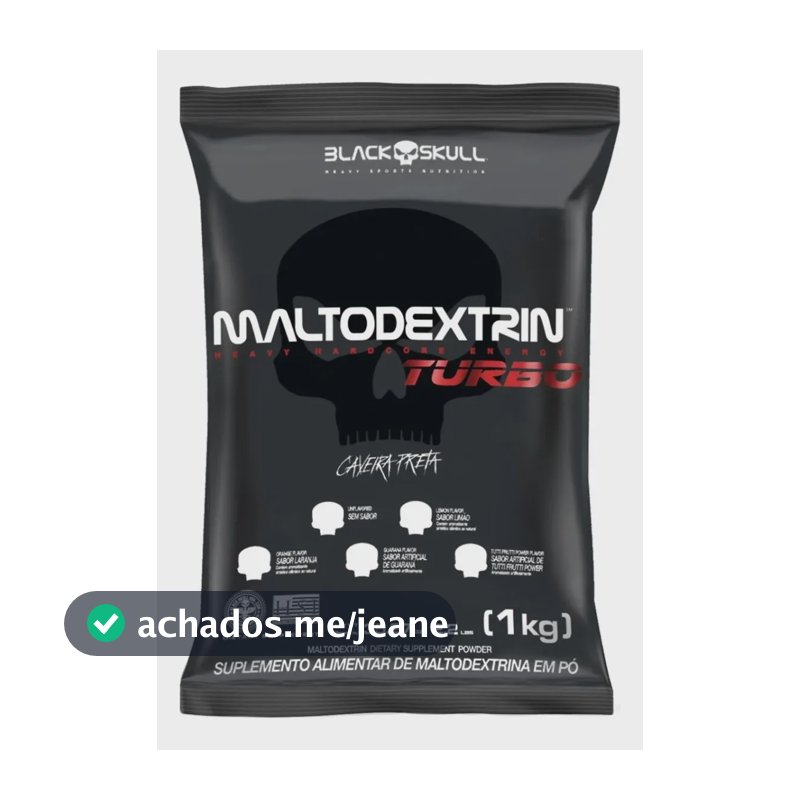 Refil Maltodextrina Turbo Sem Sabor 1kg Black Skull Sem Sabor