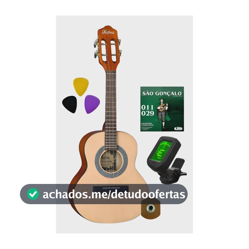 Cavaco Elétrico Hofma Hcv30 Afinador + Palhetas + Encordoame Marrom