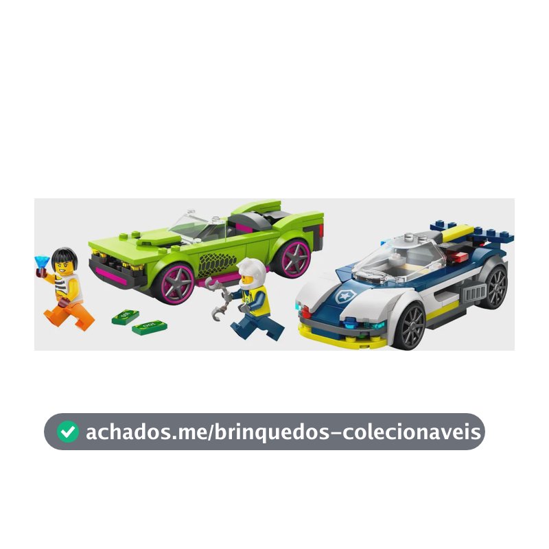 Carro de polícia Lego City 60415 e poderoso carro esportivo