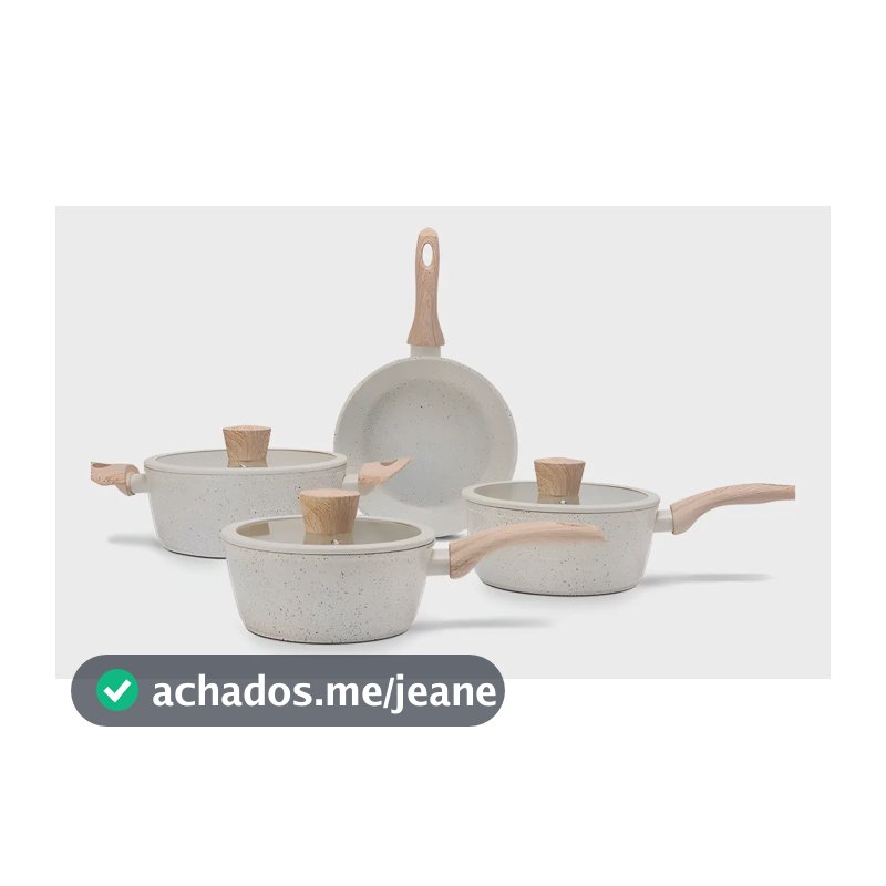Jogo De Panelas Brinox 4814/100 Indução Ceramic Life Sirius Kit 4 Un Cor Vanilla