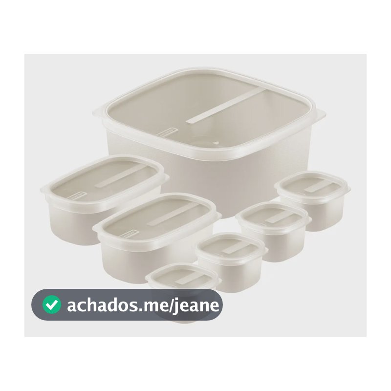 Kit Pote Hermético Tramontina 7 Plástico Bpa Free Cor Bege