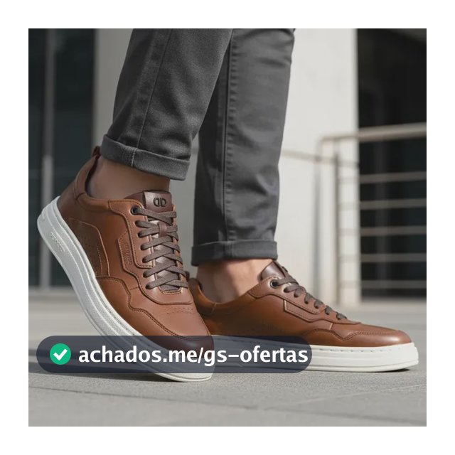 Tênis Masculino Couro Democrata Jake Casual Confortável Tan/tabaco 38