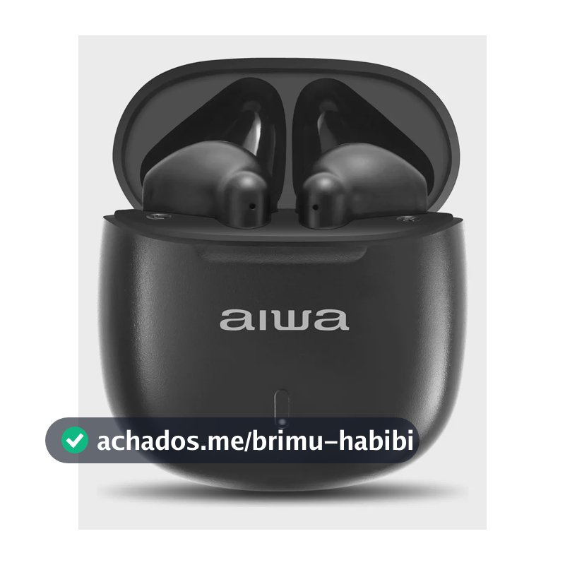 Fone de Ouvido Eardbud AIWA AWS-EB-05-B Bluetooth IPX4 24 Horas de bateria