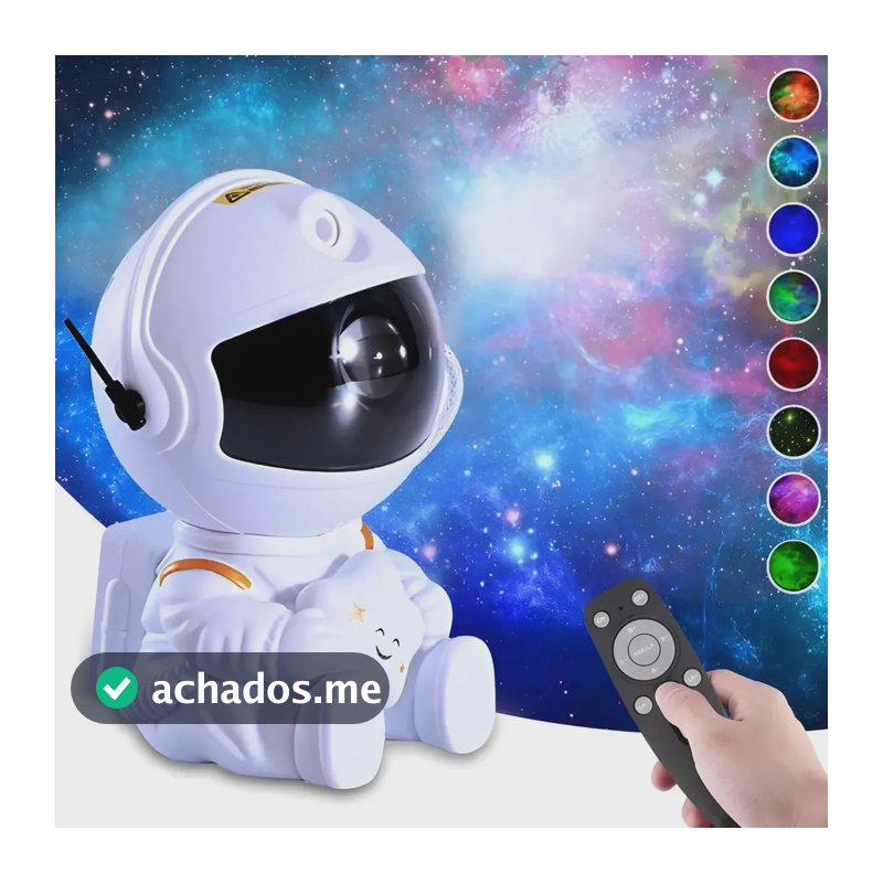 Projetor de Estrelas Astronauta para Quarto com Luz Nebulosa e Galáxia