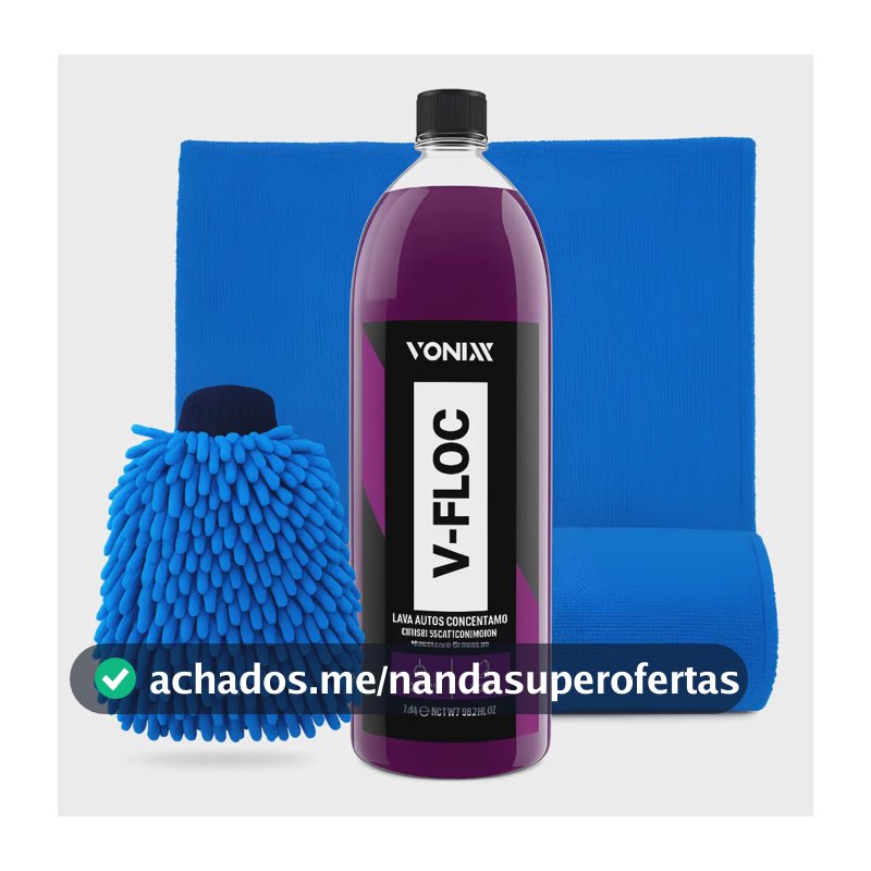 Shampoo Automotivo Vonixx V-floc 1,5l + Pano + Luva Microfibra