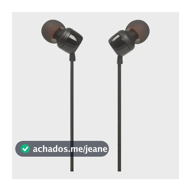 Fone De Ouvido Tune 110 Intra-auricular Com Fio Preto Jbl