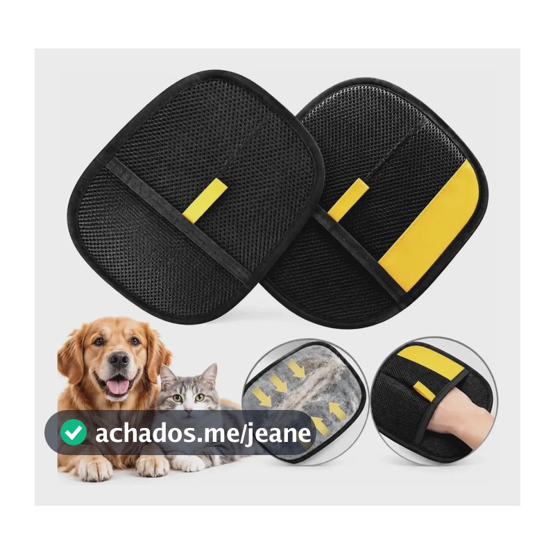 Luva Mágica Removedora De Pelos Pet Roupas Móveis Escova Preto