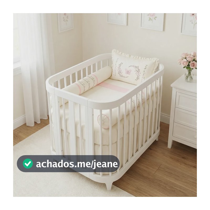 Mini Kit Berço Lepetit Algodão 8 Peças Menina Menino Mini Berço Paris Rosê