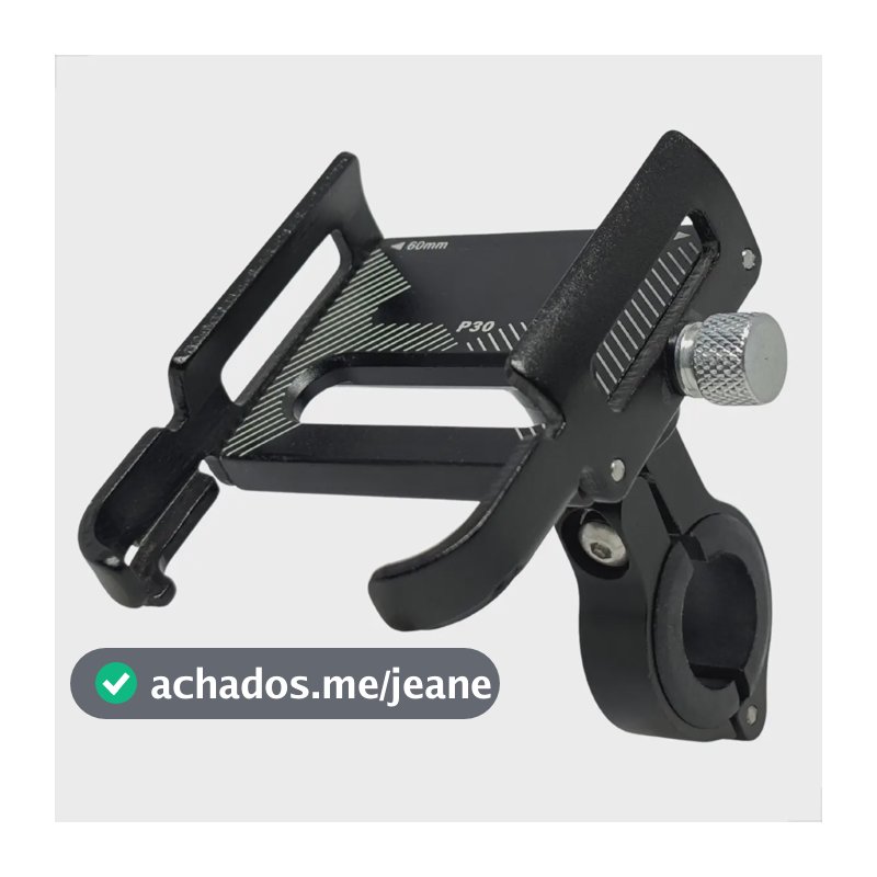 Suporte Celular Aluminio Moto Bike Guidão Giratório P30 Preto