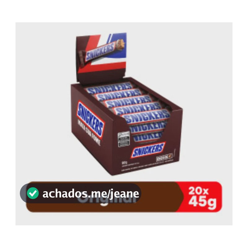 Chocolate Snickers 20 Unidades de 45g