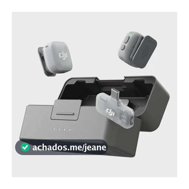 DJI Mic Mini 2 (2 TX + 1 RX mobile + estojo de carregamento), microfone sem fio para iPhone 17/16/15, Android, tablet e PC, bateria até 48h, transmissão até 300m, vlogs e streaming - DJI142