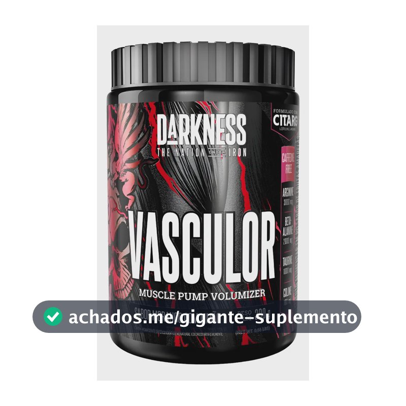 Pré - Treino Vasculor Muscle Pump Volumizer 300g Darkness Sabor Morango Com Limão