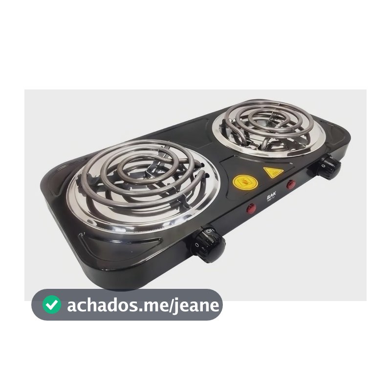 Fogão Fogareiro 2 Bocas Elétrico 2000w Fogão Cooktop Portáti Cor Preto