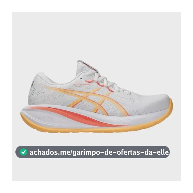 Tênis Feminino Asics Gel-cumulus 28 Corrida E Treino Branco/laranja Liso 36 Br
