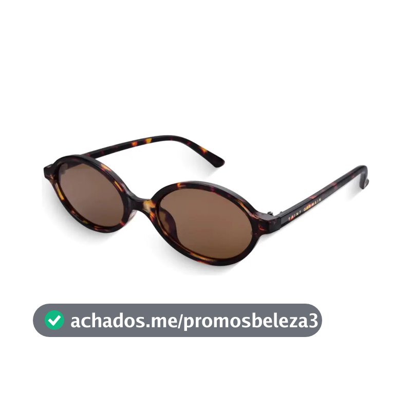 Óculos de Sol Saint Germain Siena Oval Tartaruga para Mulher com Lente Marrom e Proteção UV400