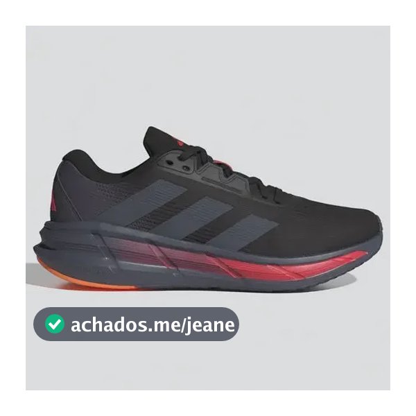Tênis Masculino Questar 3 adidas Cblack/onix/lucred Liso 40 Br