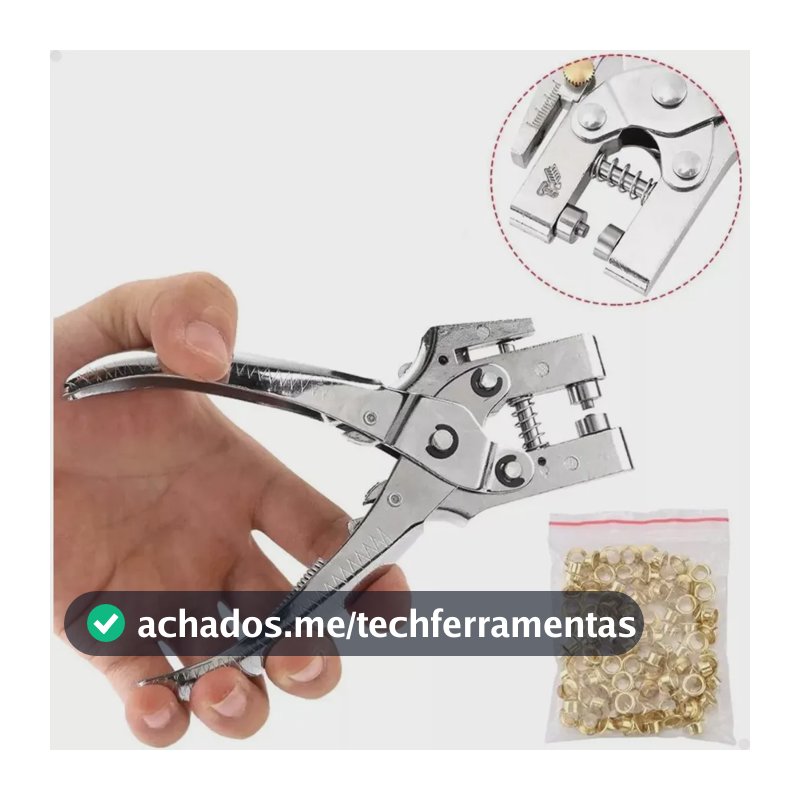 Alicate De Ilhós Profissional 2 Em 1 Furador E Vazador