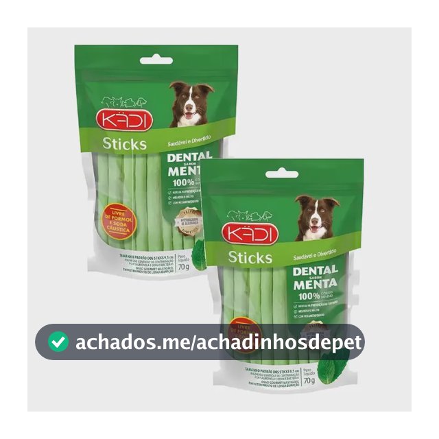 Pack 2 Petiscos Cães Kadi Dental Sticks Menta 70 g