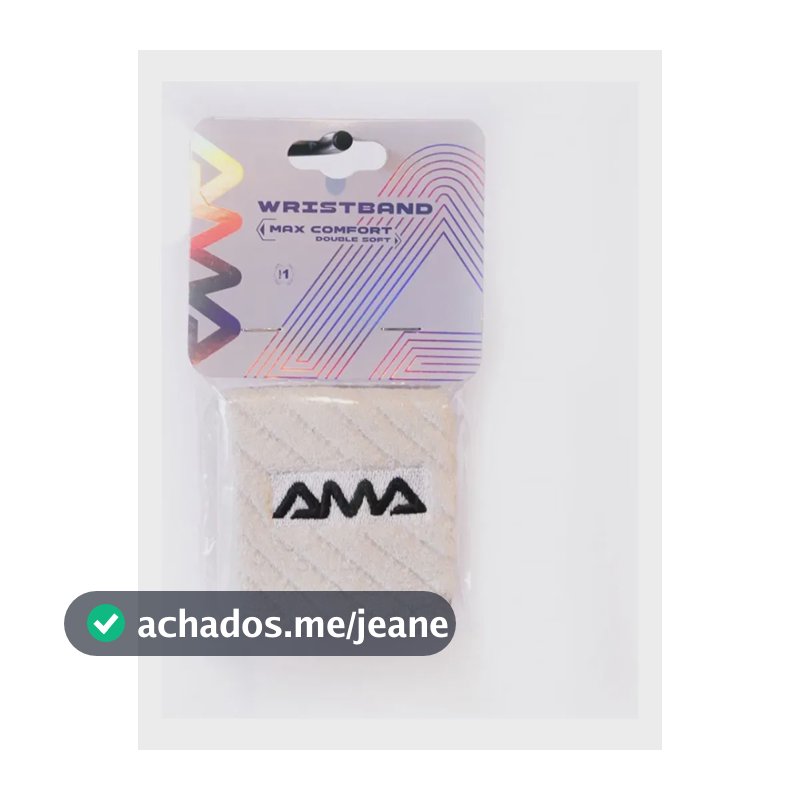 Munhequeira Beach Tennis Amasport Atoalhada - Par Branco Unico