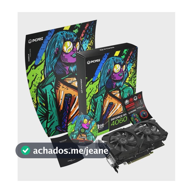 Placa De Vídeo Pcyes Rtx 4060 Gddr6 8gb Dual Fan