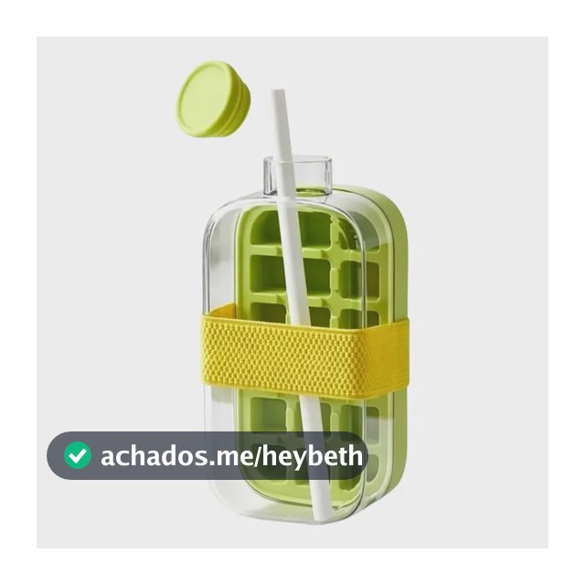 2-in-1 Ice 500ml Cube Bottle With Straw, Easy Press Ice Green Large(800ml)