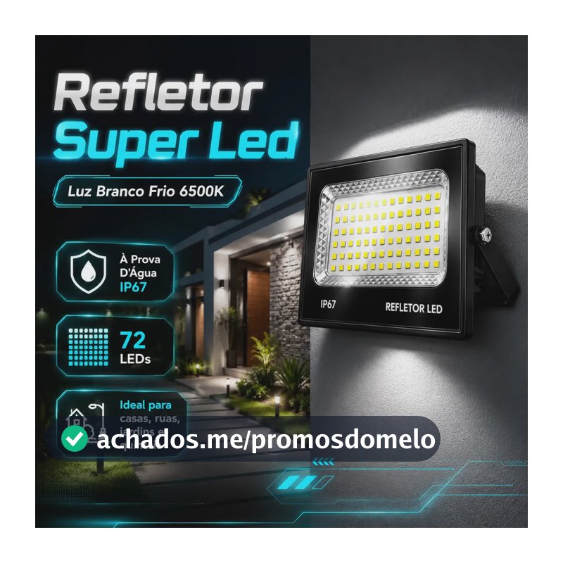Kit 4 Holofote Refletor Super Led 300w Luminária Cor Da Luz Branco Frio 6500k Ip67 Bovolt Preto