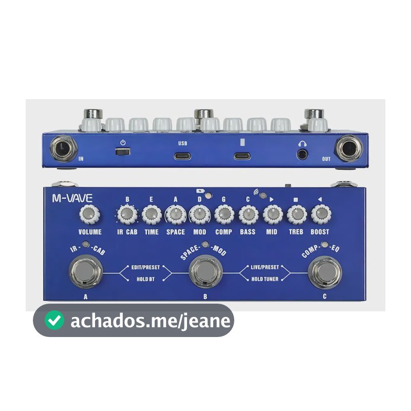 Pedal de Efeito Multi-efeitos Baixo M-Vave Cuvave Cube Baby Bass Compacto