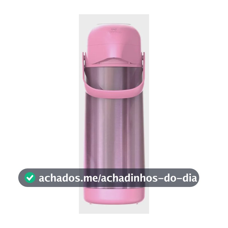 Garrafa Térmica Termolar Lúmina Rosa Bomba De Pressão 1l Café, Chá, Bebidas Geladas