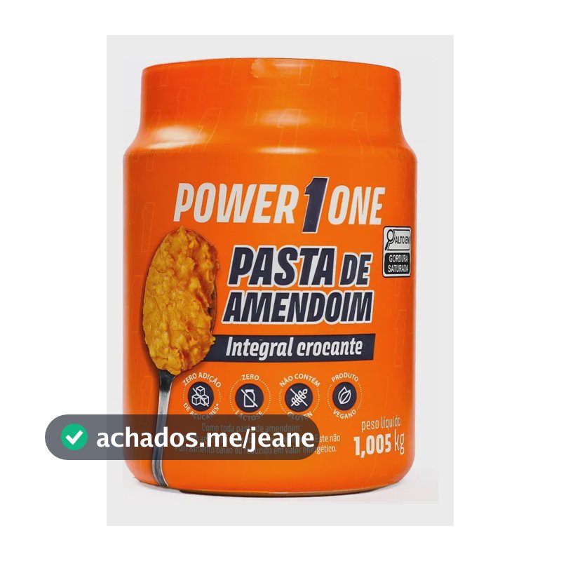 Pasta de Amendoim Crocante Integral Power 1 One Pote 1,005kg