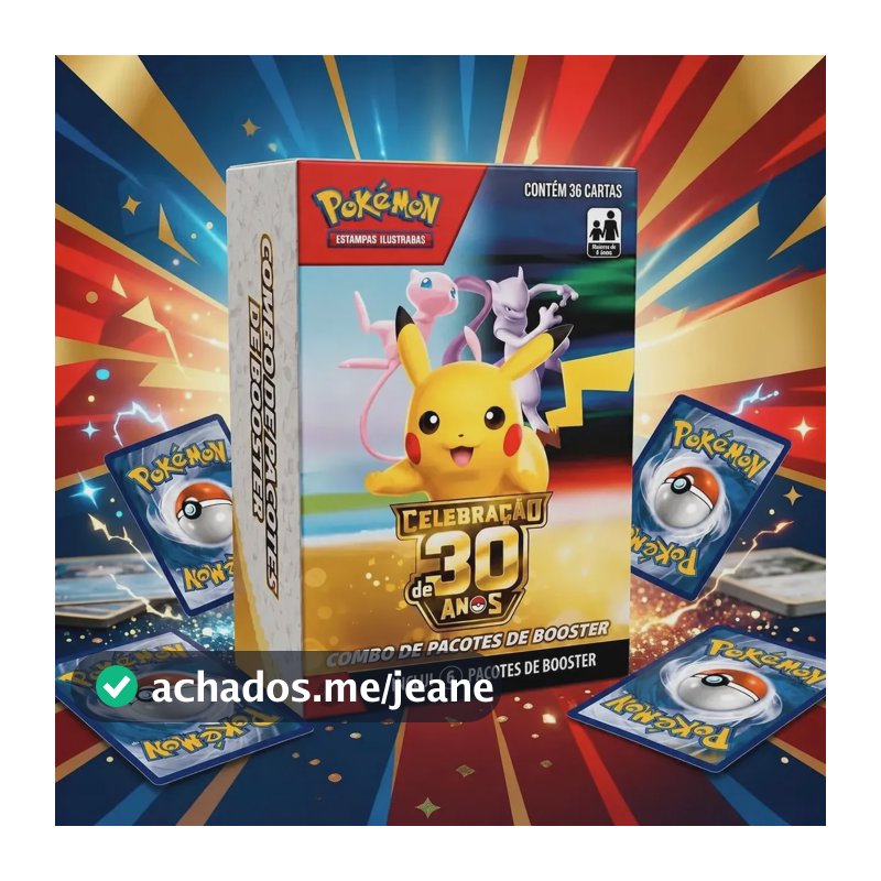 Pokémon Celebração 30 Anos - Mini Booster Box C/ 6 Boosters Português