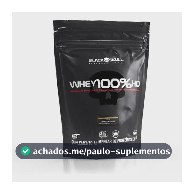 Proteína Black Skull Whey 100% HD em pó sabor Cookies and cream x 900g
