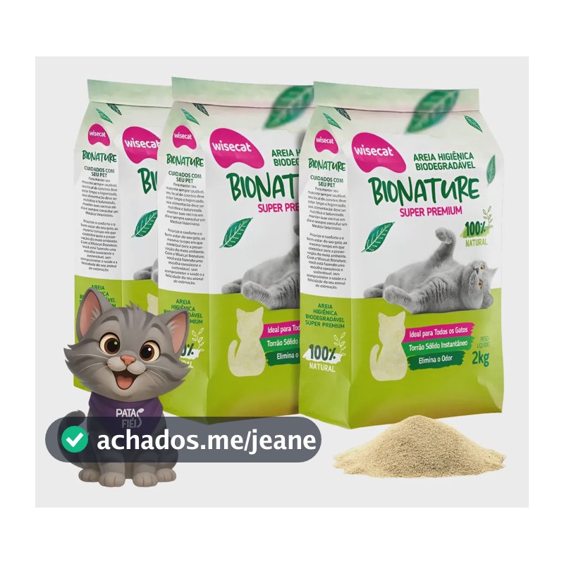 Kit 6kg Areia De Gato Biodegradável 100% Bionature