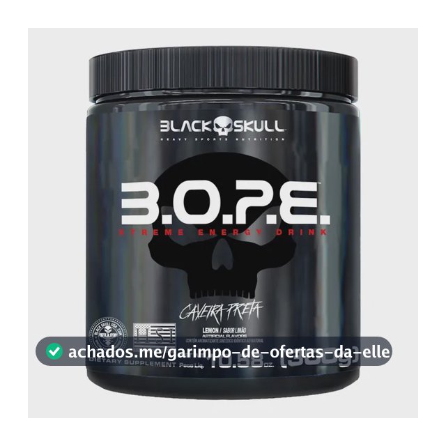 Black Skull Pré Treino B.O.P.E. Sabor Limão em pó x 300g