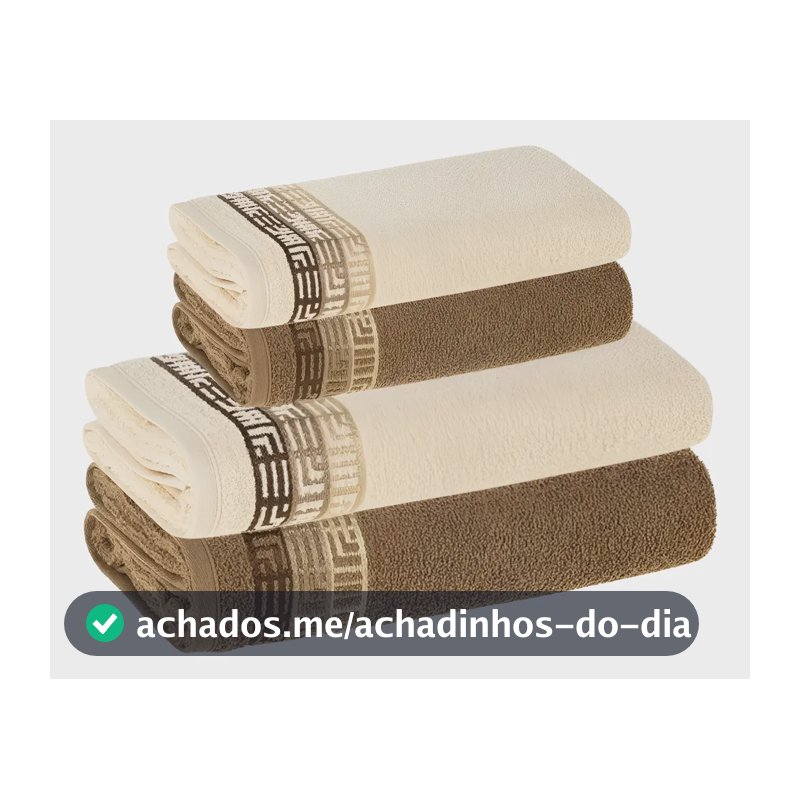 Jogo De Toalhas 4 Pçs Fio Cardado 100% Algodão Bosco Karsten