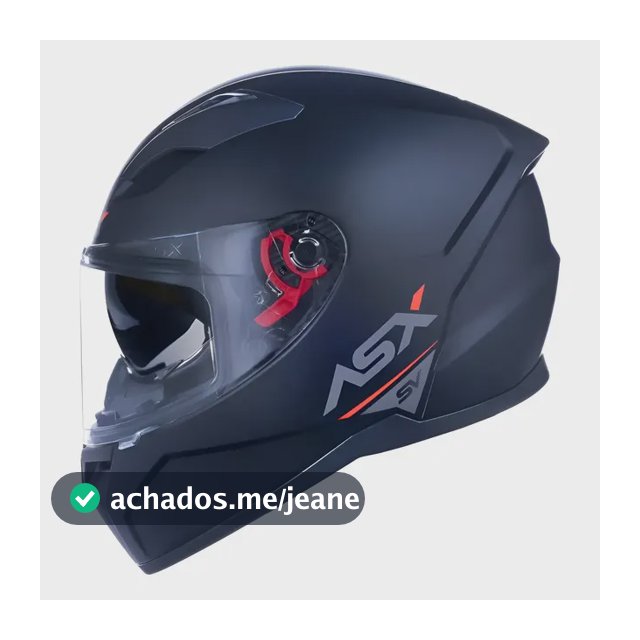 Capacete Asx City Preto Fosco C/ Viseira Interna Lançamento