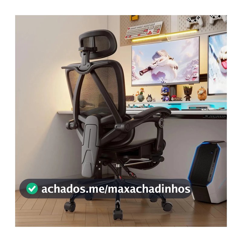 Cadeira De Escritório Ergonômica Premium Python Fly Cor Preto Material do estofamento Malha elástica
