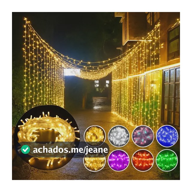 Pisca Pisca 100 Leds Colorido 10m Prova D'água 8 Funções