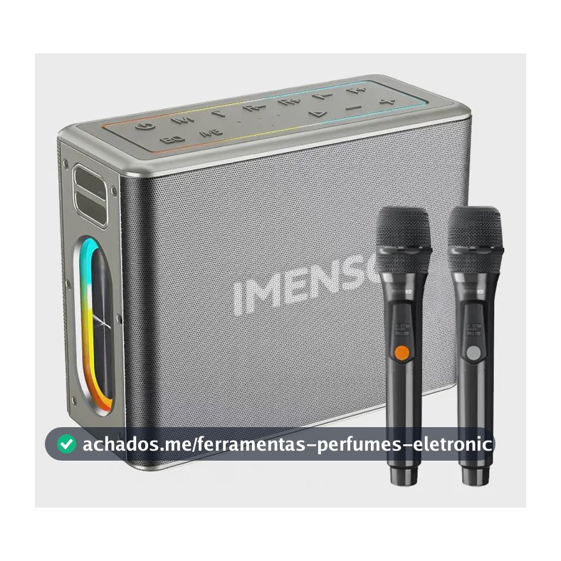Caixa De Som Portátil Bluetooth Imenso X32 120w Ipx4 C/ 2mic Cor Prata