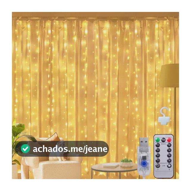 33m Cortina De Luz 300 Pisca Pisca Led Decoração De Natal Amarelo 110v/220v