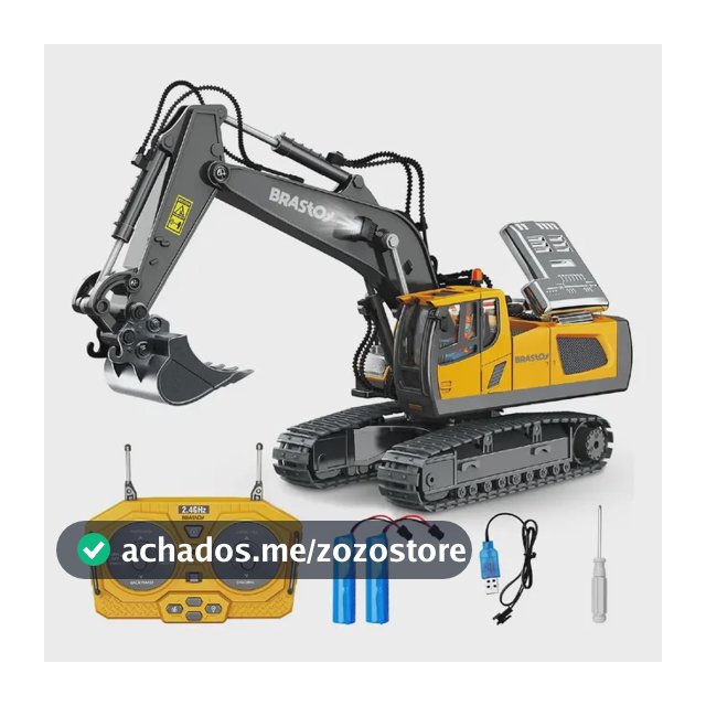 Brastoy Escavadeira De Controle Remoto Veículos De Construção Rc Dourado Liga O Excavador De Música 2 x Baterias Presente Ideal para Aniversário e Dia das Crianças