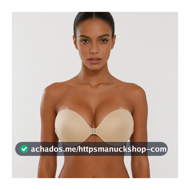 Miss Queen Sutiã Adesivo Push Up 3cm Natural Alça Removível Bege Liso Gg