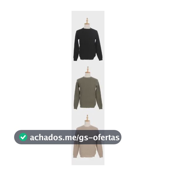 Tricot Gola Careca Broken Rules 590236 Militar Liso G